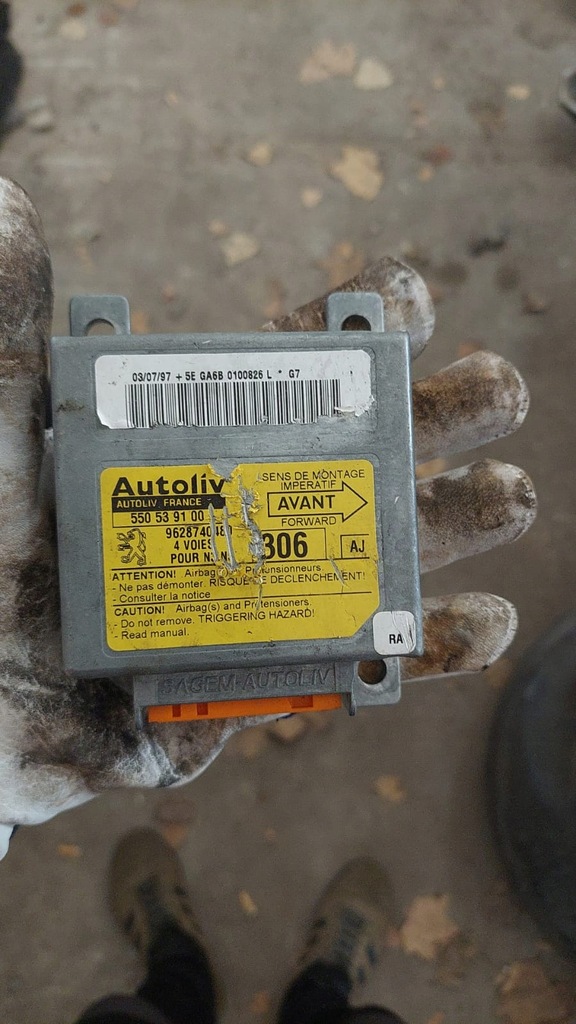 фото №1, Датчик модуль подушка безопасности 9628740480 peugeot 306 1.4 8v