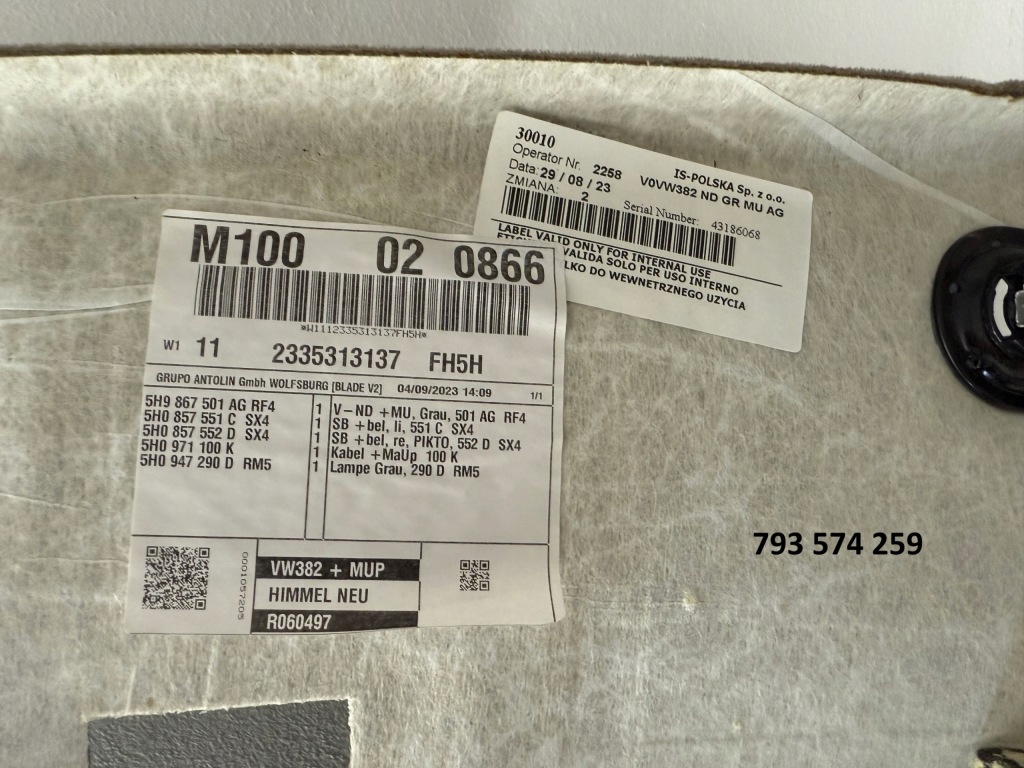 фото №6, Vw golf 8 viii variant kombi потолок потолок 5h9867501ag idealna !