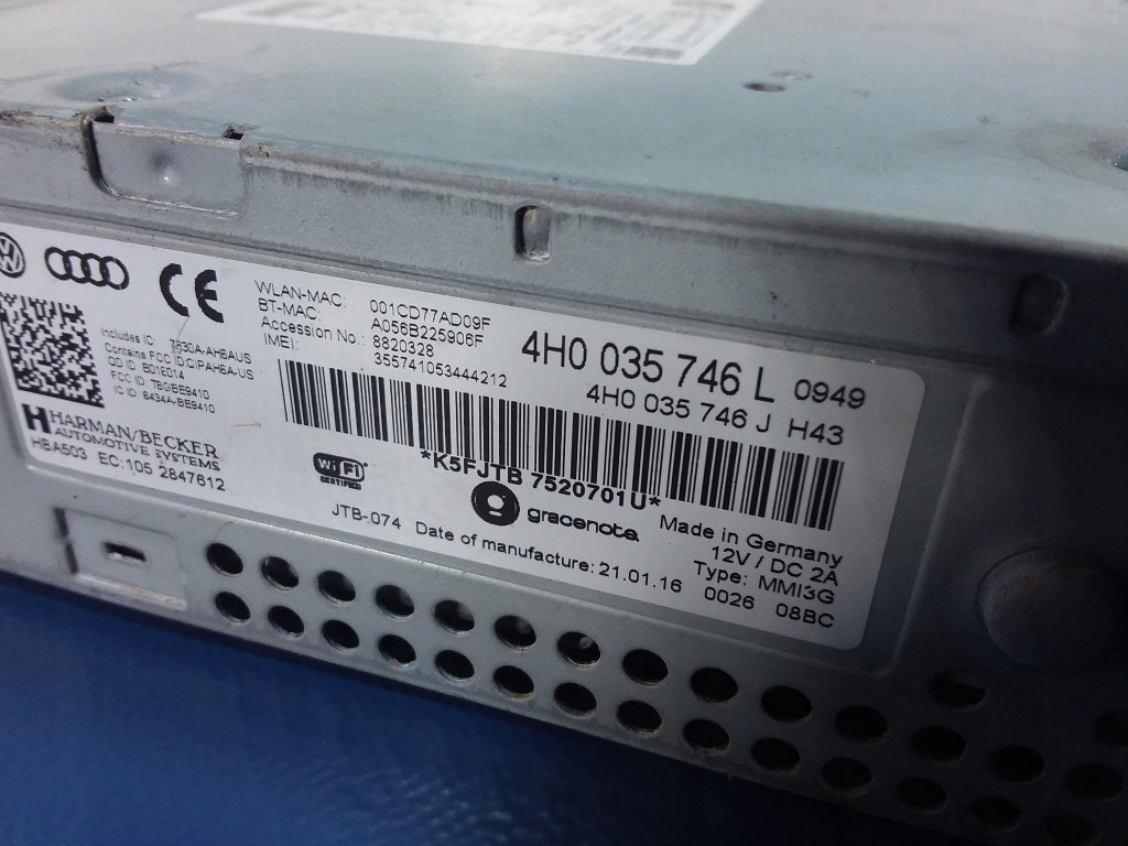 Audi a8 d4 4h считыватель dvd sd mmi 4h0035746l с Разборки