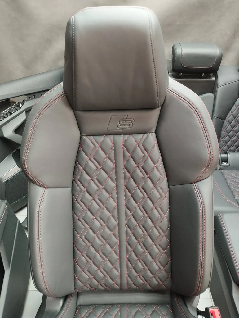 фото №10, Audi s3 a3 8y sportback сиденья обшивки сиденья czerwona nić подушки безопасности подогрев