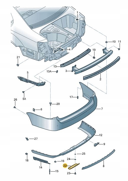фото №2, Заглушка фаркоп бампера vw jetta aso