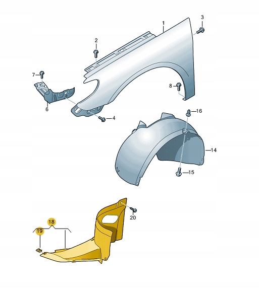 фото №7, Оригинал vw подкрылок перед vw cc 3c8805912b правое