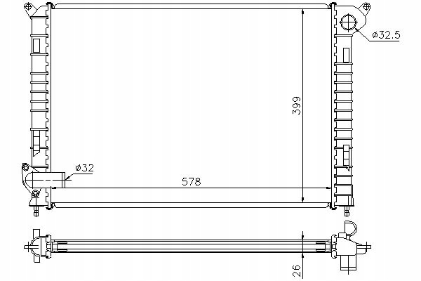 фото №2, Радіатор двигуна mini r50 r53 r52 1.6 06.01-0