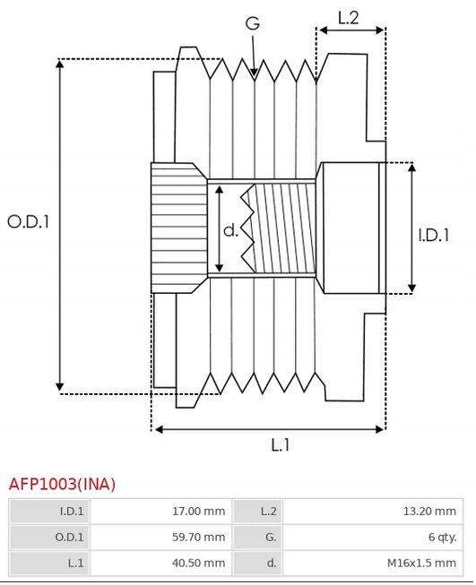фото №13, Генератор - зчеплення односторонній as-pl afp1003 ina