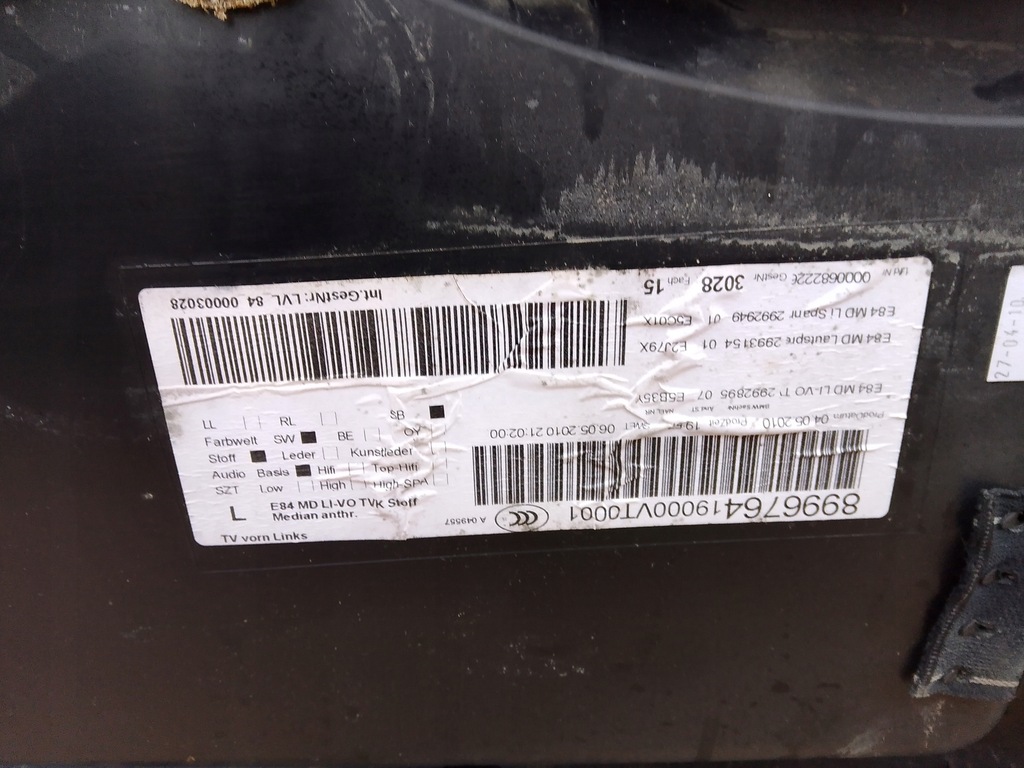 фото №6, Bmw x1 e84 обивка обшивка дверь левый перед 2010r