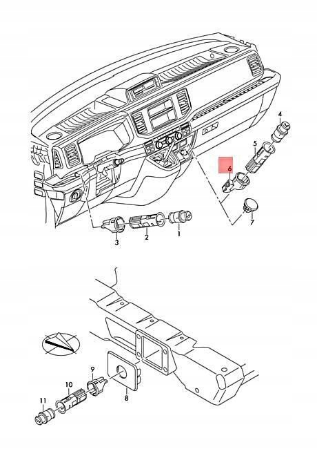 фото №6, Корпус стяжная с led vag volkswagen golf passat оригинальный 5q0919341