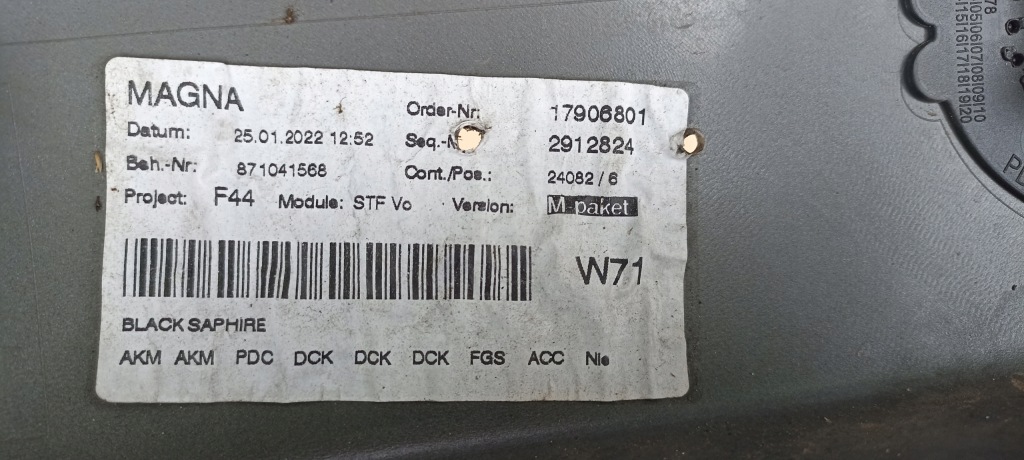 фото №9, Бампер передній bmw 2 f44 gran coupe m-pakiet oryg