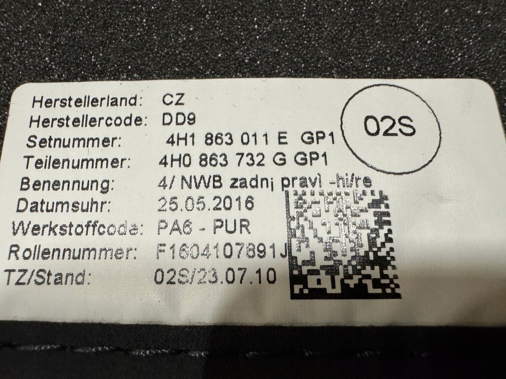 фото №13, Audi a8 s8 4h коврики велюровые оригинал комплект 4h1863011e gp1 demo 18km