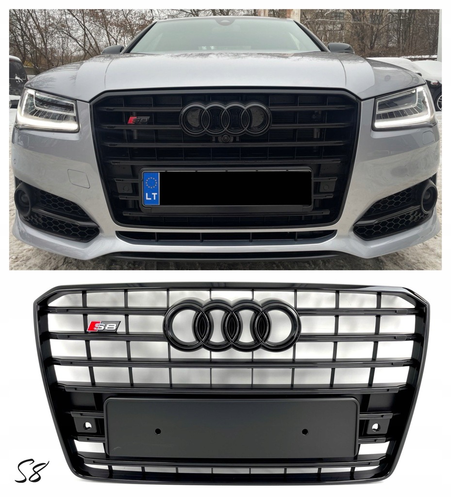 фото №1, Audi a8 s8 d4 lift 2014-2017 решётка радиатора решётка радиатора shadow line