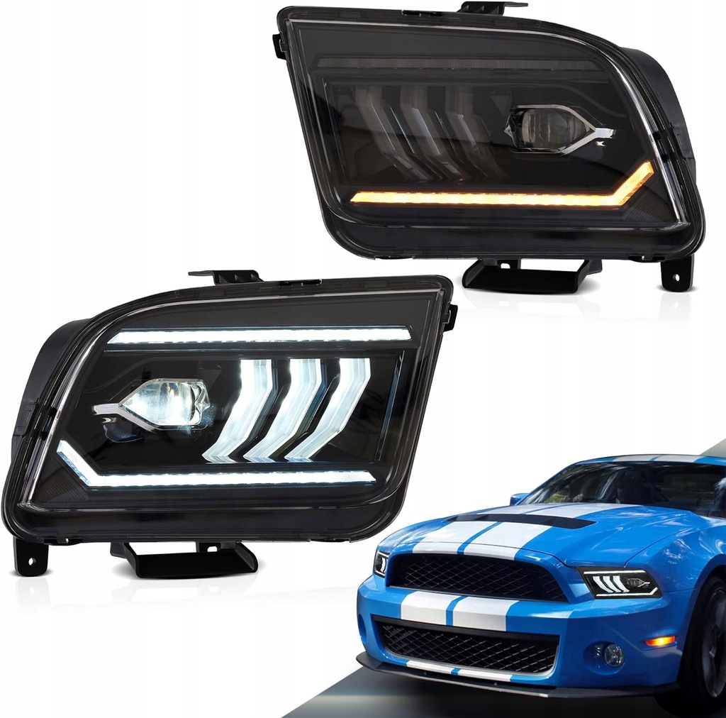 фото №1, Ford mustang 2005-2009 лампа лампи перед led vland комплект