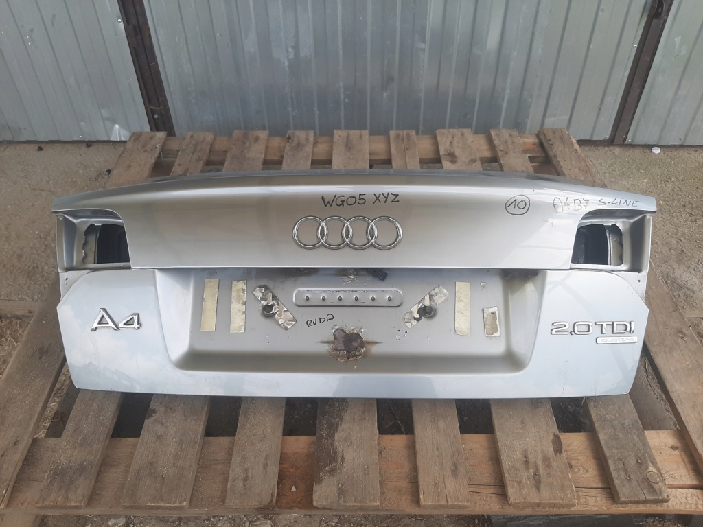 Крышка багажника багажника задний audi a4 b7 седан s-line цвет ly7g оригинал Доставка