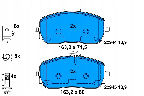 Ate тормозные колодки тормозной. mercedes w177 a-klasa 18- перед в Украине