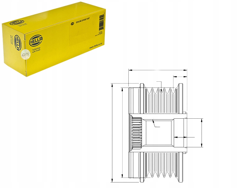 Купить Генератор - сцепление односторонний hella 9xu 358 038-851
