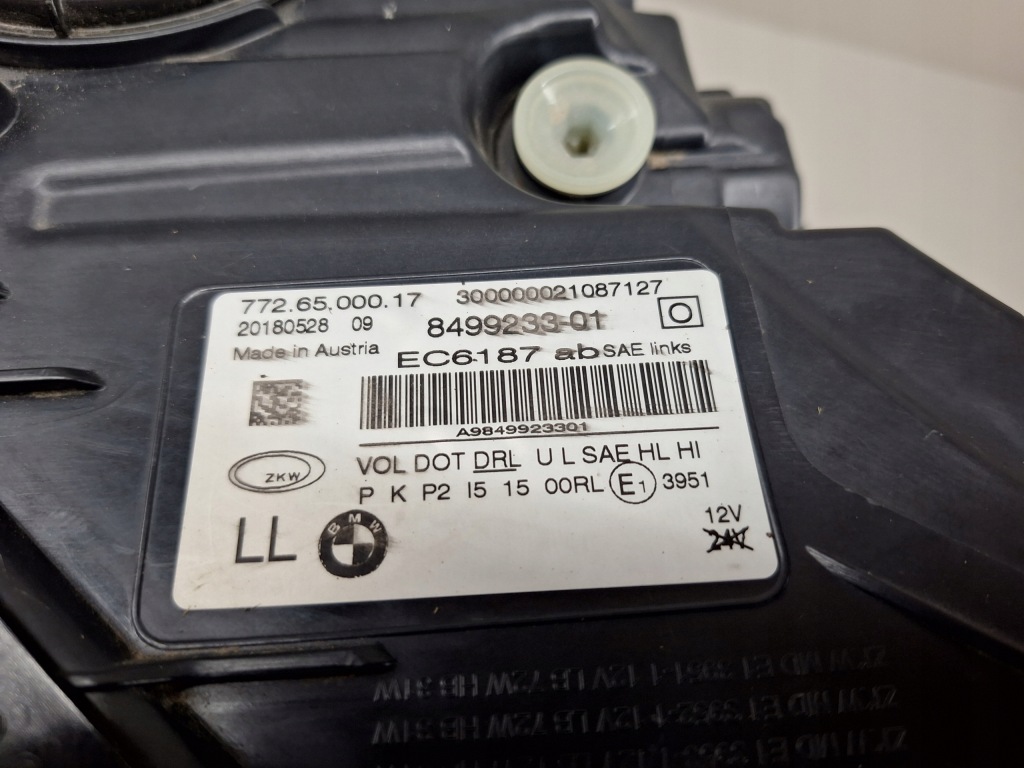 фото №10, Bmw 7 g11 2018 лампа ліва фара перед адаптивний full led 8499233-01 usa