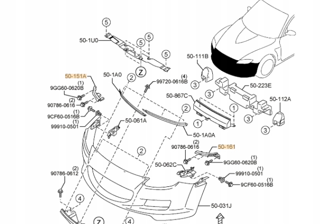 фото №1, Кронштейн направляющая правый mazda rx-8 2003-2008 оригинальный номер