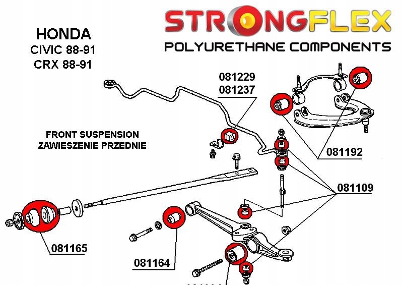 фото №2, 081229b - втулка стабилизатора передний strongflex