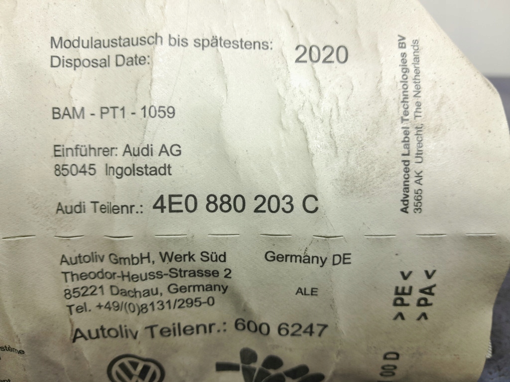 фото №8, Audi a8 d3 lift панель приладів приладова подушки безпеки ремені eu