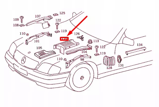 Mb sl r129 защита канал кабельного nad блок управляющий a1298212538 oem с Разборки