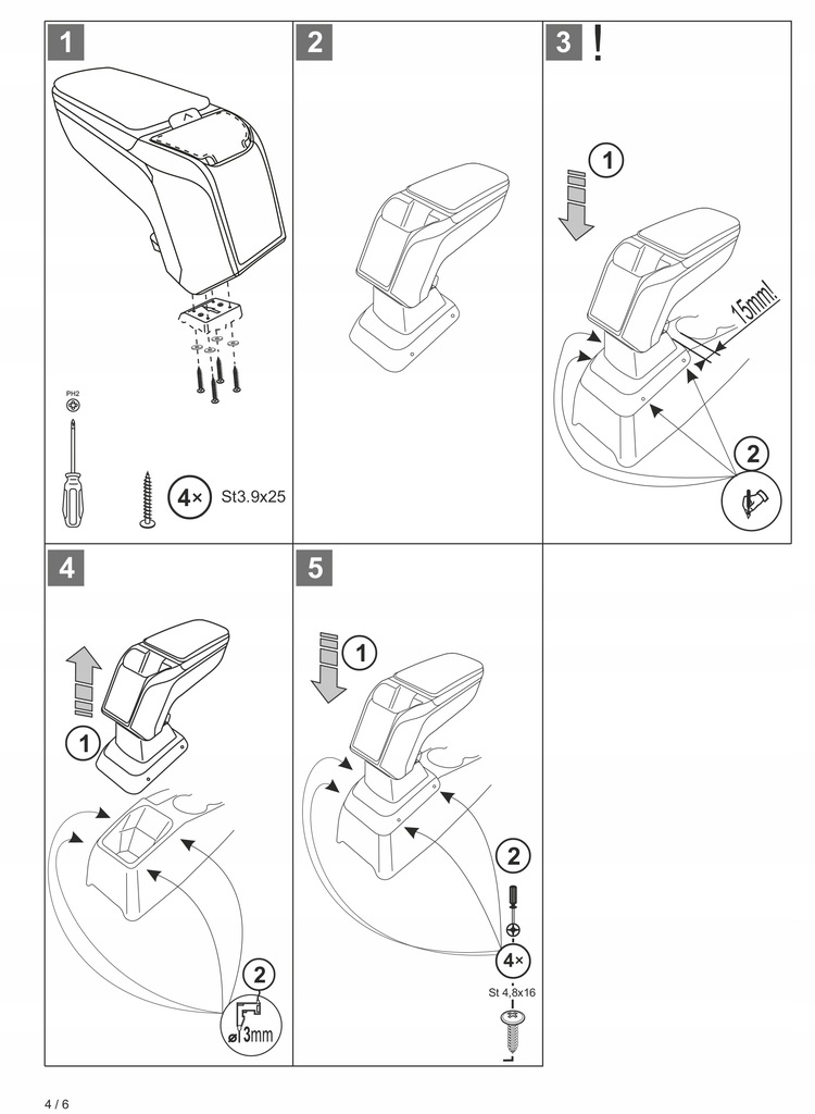 фото №7, Підлокітник з адаптер do peugeot 208/2008, 2019- , arm2-black