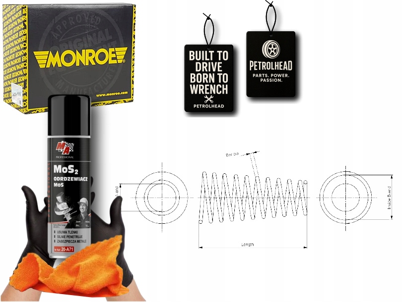 фото №1, Пружина подвеска перед l/p renault twingo ii 1.2 #petrolhead pro+ kit1