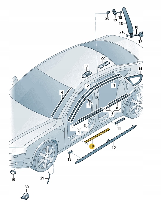 фото №1, Молдинг поріг з napisem s7 перед права audi s7 c7