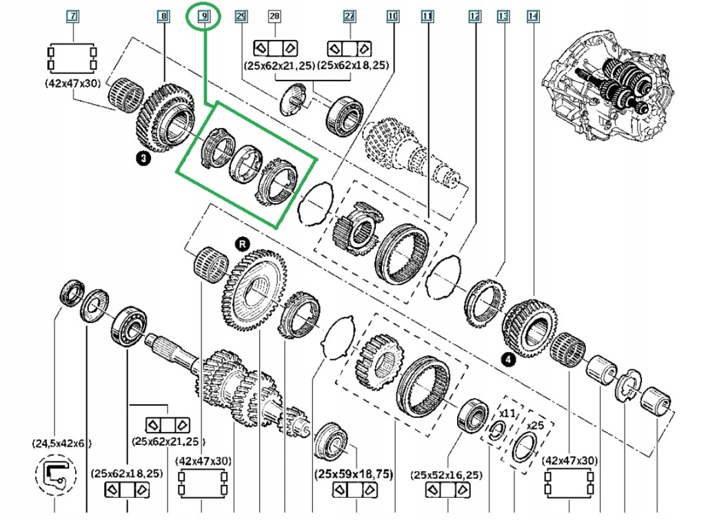 фото №2, Синхронизатор renault master ii 98 3 b