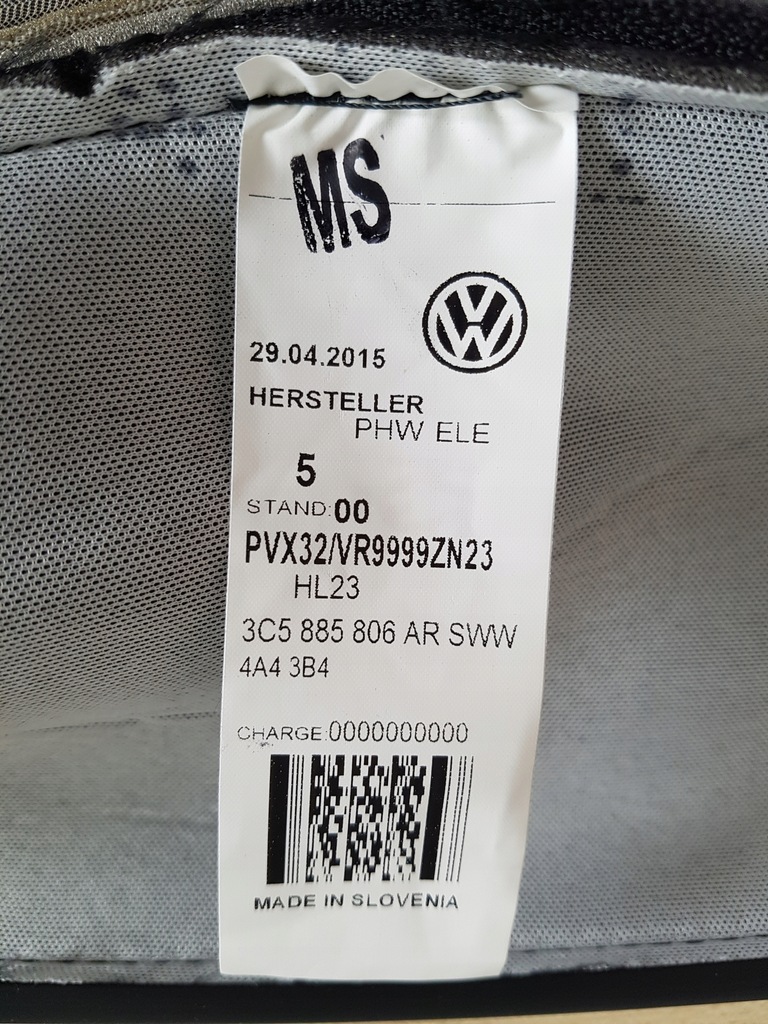 фото №8, Vw passat b6 обивка спинка сиденье 3c5885806ar sww isofix