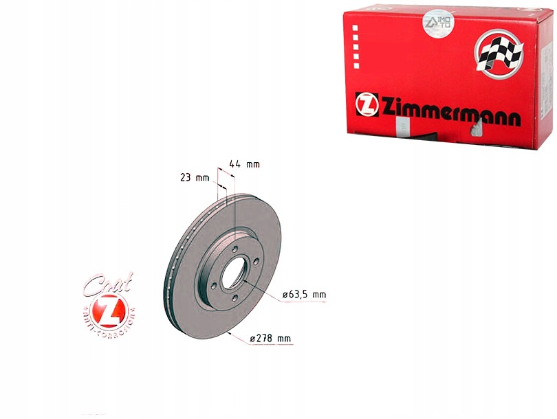 фото №1, Гальмівні диски гальмівні 2szt ford b-max 12- перед zimmerm