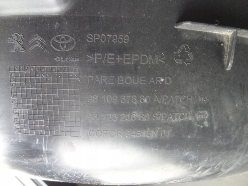 фото №5, Подкрылок правый задняя задние peugeot expert jumpy 9810967880 9812321680