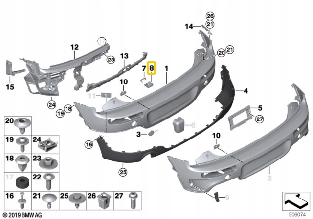 фото №7, Монтаж камеры заднего вида bmw mini clubman f54 оригинальный 51127370614