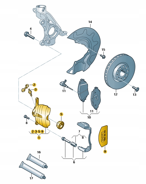 фото №3, Суппорт тормозной левый перед vw golf viii r arteon r tiguan r оригинал оригинальный номер