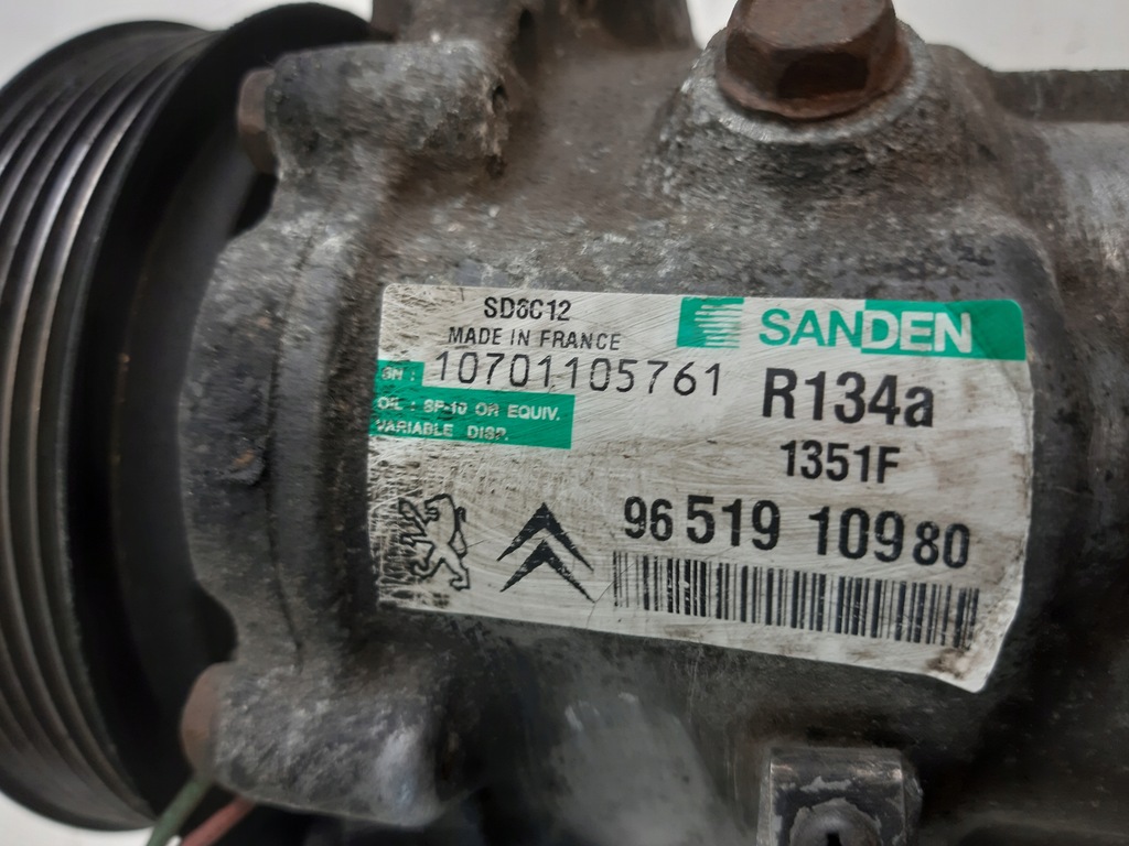 фото №10, Компресор кондиціонера sanden peugeot 207 1.4b 9651910980
