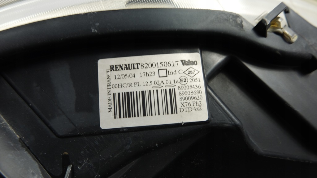 фото №12, Renault kangoo i lift лампа фара права 8200150617
