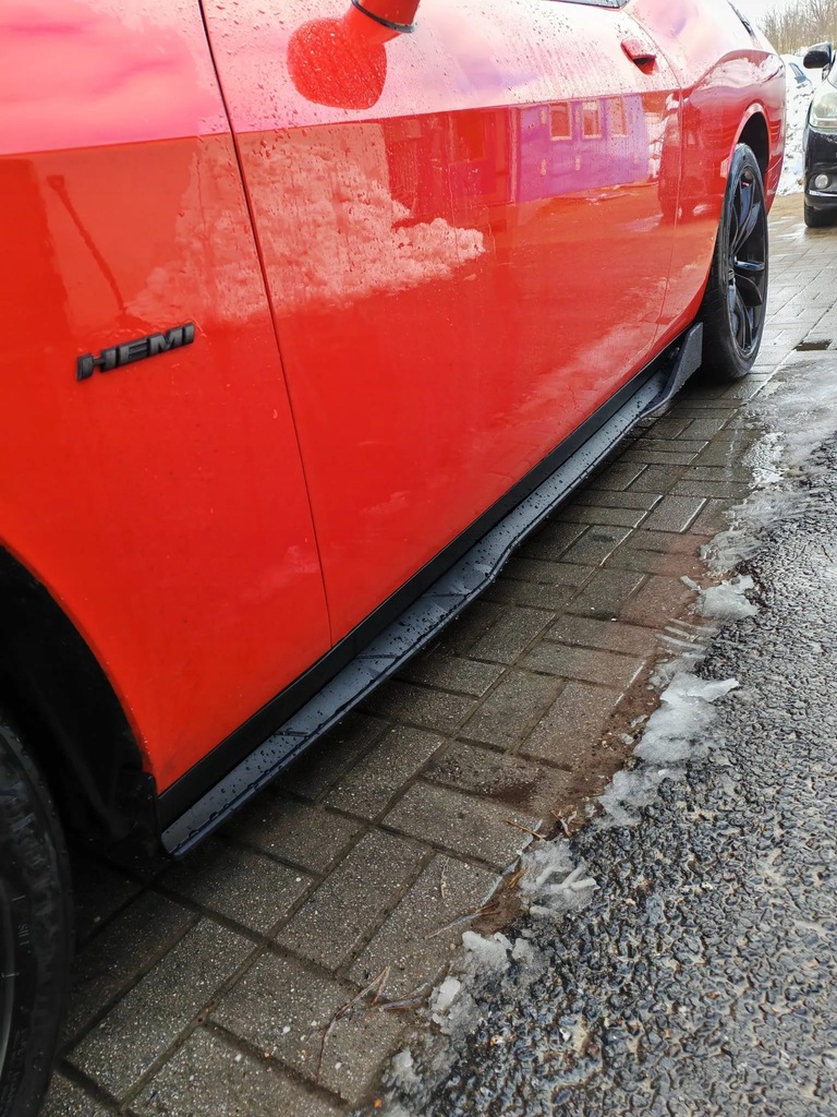 фото №9, Накладки накладки пороговые v3 – чёрный mat dodge challenger 2015-2023