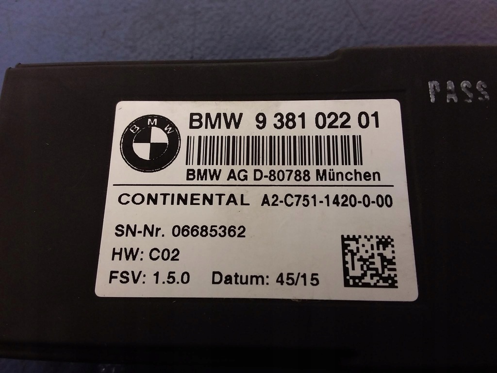 фото №4, Bmw 7 g11 g12 блок управления модуль сиденье 938102201