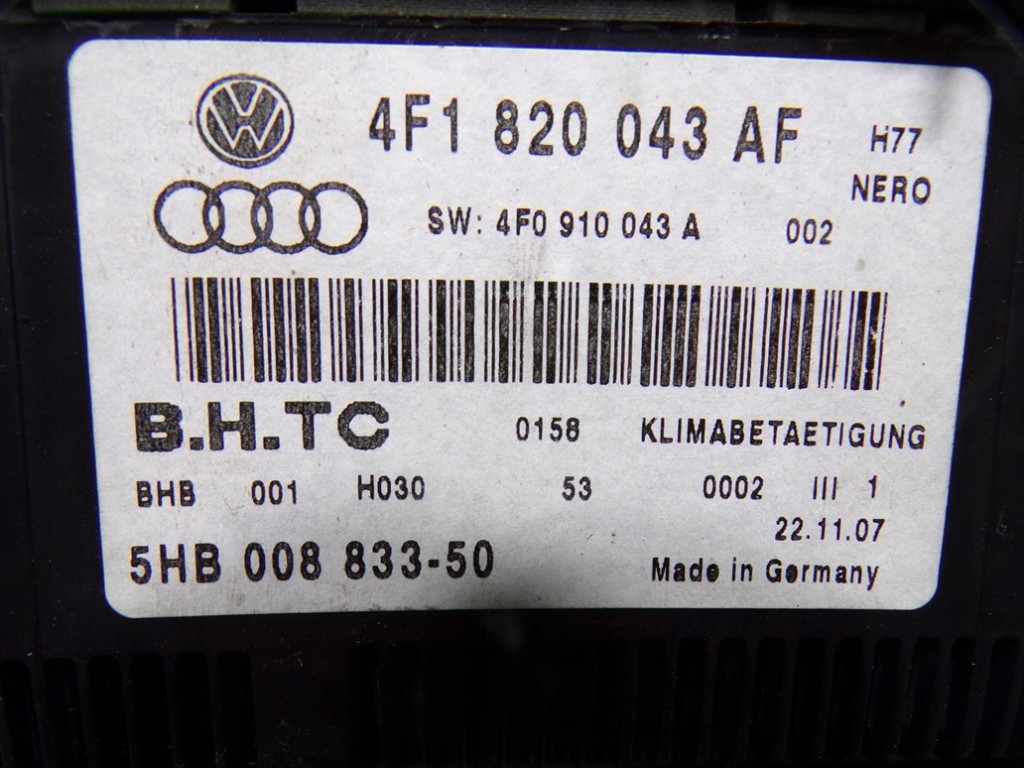 фото №9, Audi a6 c5 панель керування кондиціонера обдув 4f1820043af