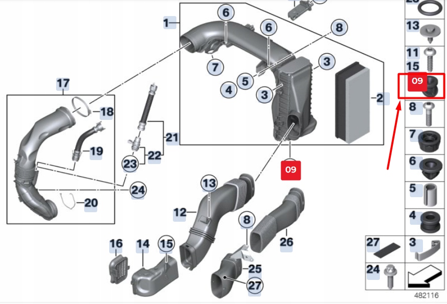Купить Bmw 4 coupe f32 втулка глушителя впускной 13718514992