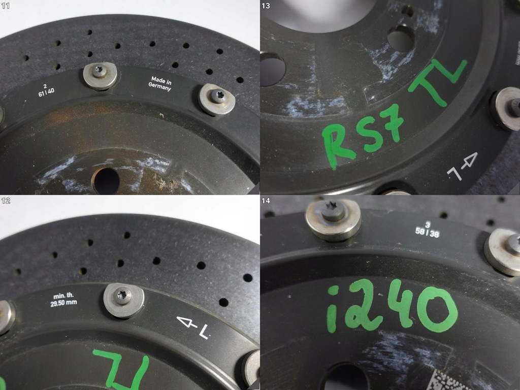 фото №12, Audi rs7 4g8 c7 15-18 диск керамическая левая задняя 370x30 демонтаж 78 km