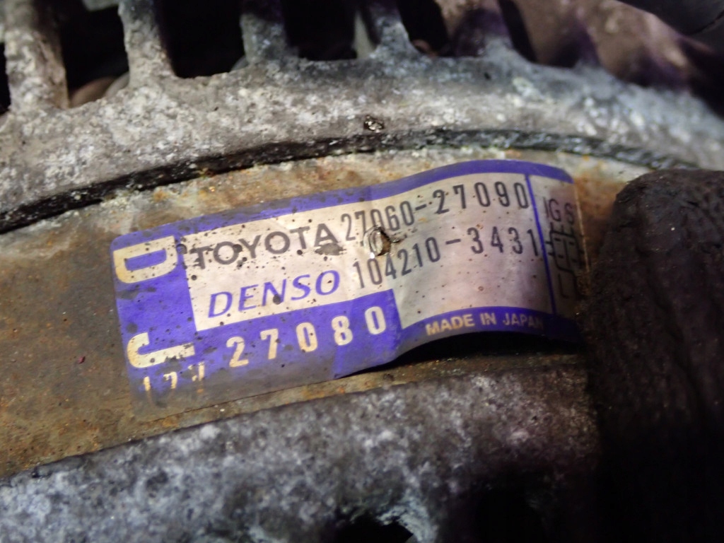 фото №6, Toyota corolla e12 2.0 генератор 104210-3431 1042103431 27060-27090 1cd-