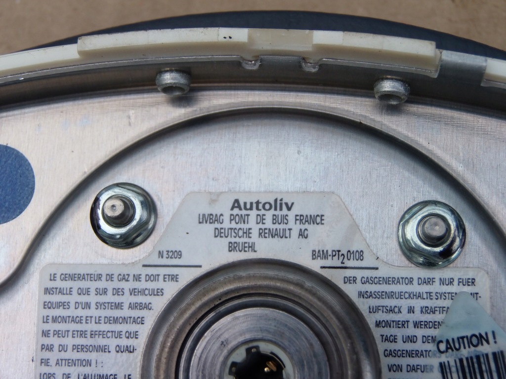 фото №7, Подушка воздушная подушка безопасности водителя 7700410468 renault twingo i 1,2 8v benz
