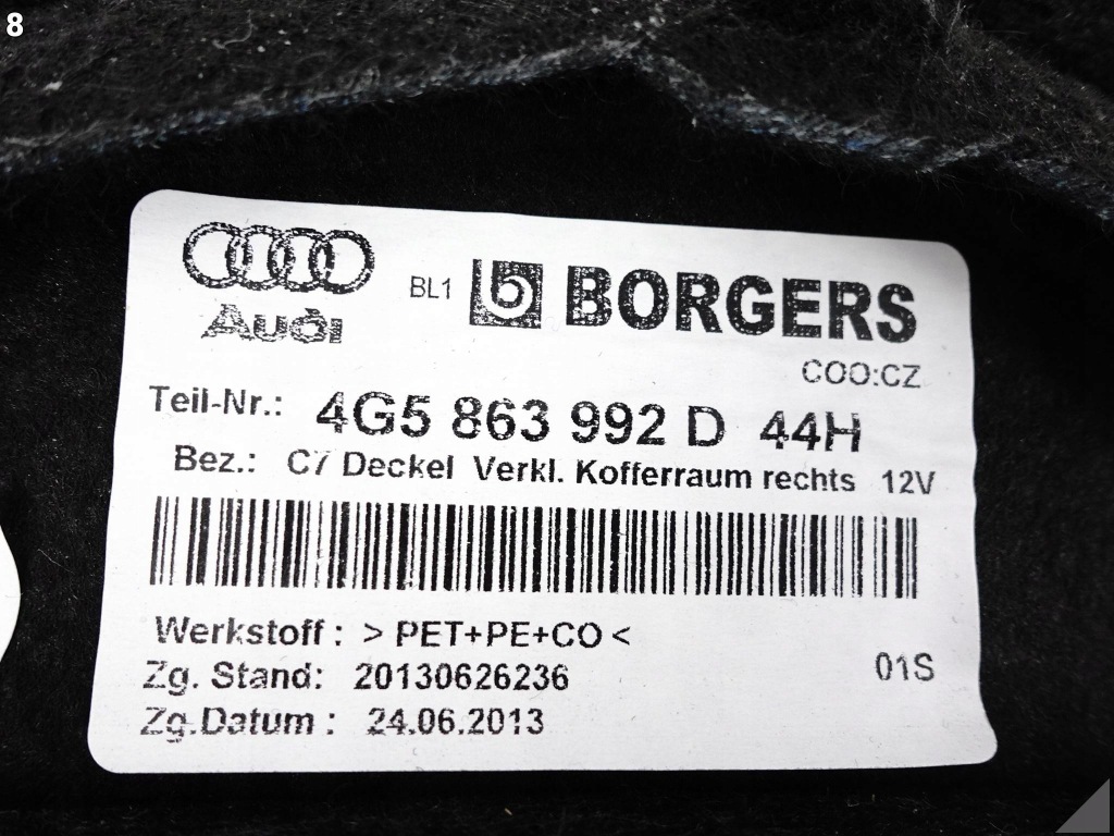 фото №9, Audi a6 s6 c7 4g0 10-18 lift седан sedan обшивка оббивка багажник правий