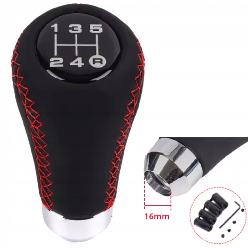 фото №14, Ручка переключения передач универсальная тюнинг кожа 5 ступенчатая тяга переключения передач