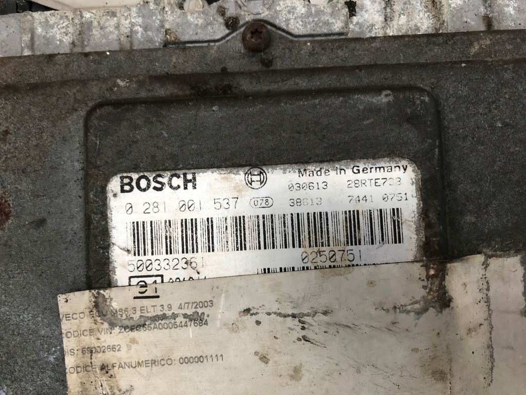 фото №7, Бортовой компьютер блок управления iveco daily 3 ii 2.3 hpi 0281001537