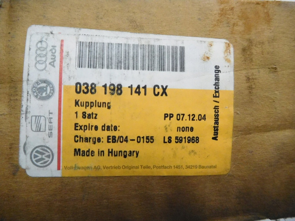 фото №15, Набір зчеплення volkswagen golf mk4 оригінальний номер 038198141cx