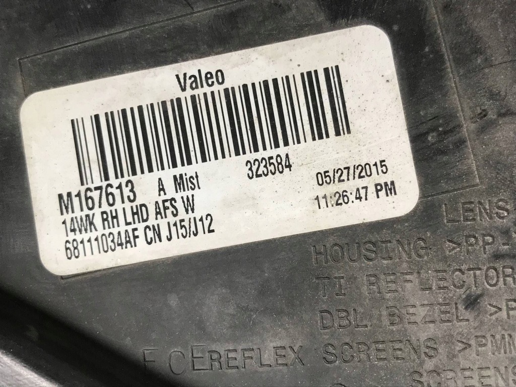 фото №16, Лампа права перед jeep grand cherokee wk2 iv ксенон поворотний 68111034af