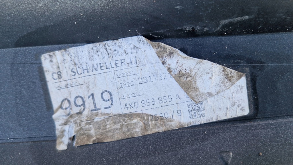 фото №5, Молдинг порог audi a6 c8 kombi 4k0853855a w цвет lz7s jak nowe kpl s-line