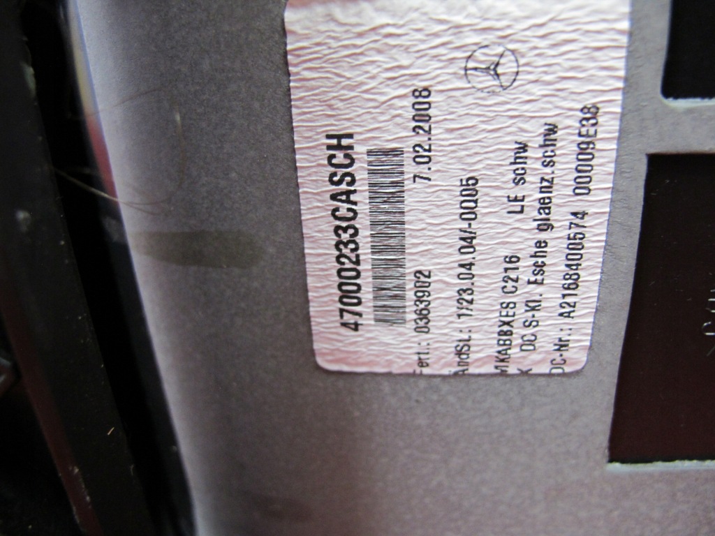 Mercedes cl w216 c216 бардачок тунель задній задній Зі Шроту