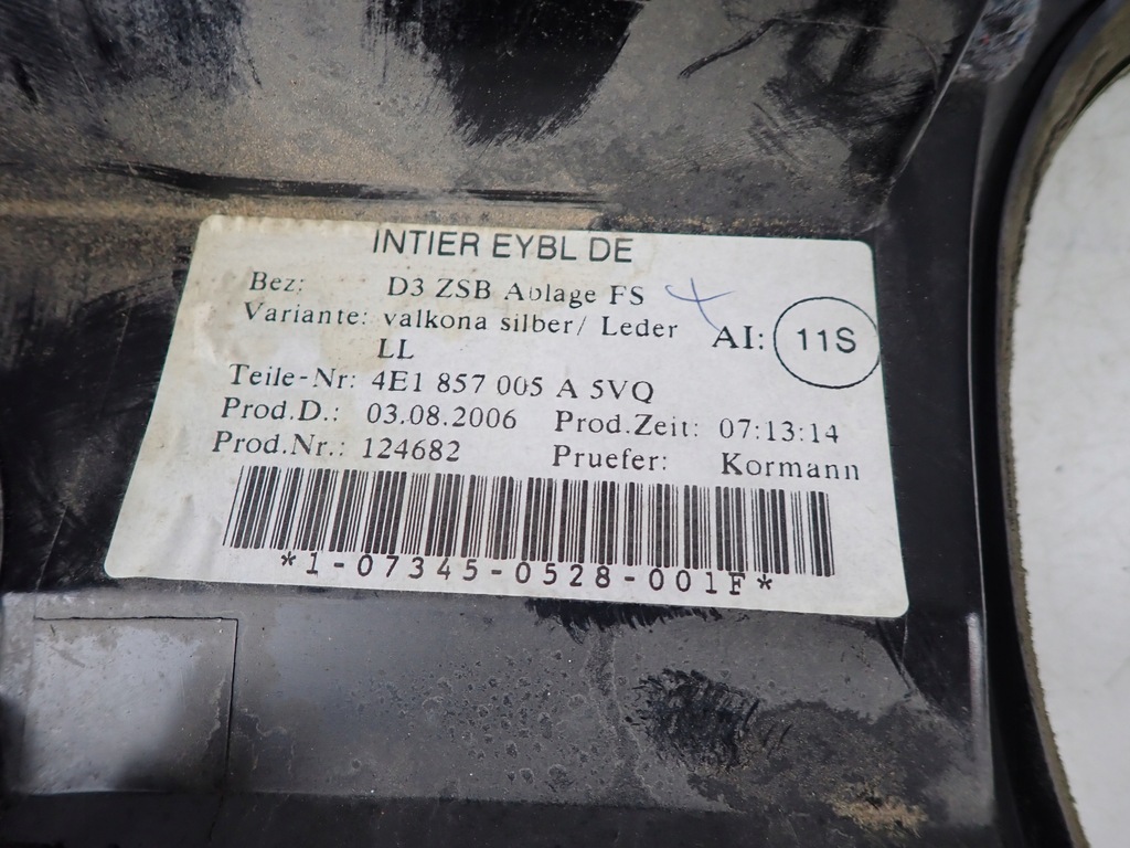 фото №11, Защита бардачок pod воздуховод audi a8 s8 d3 4e1857005a