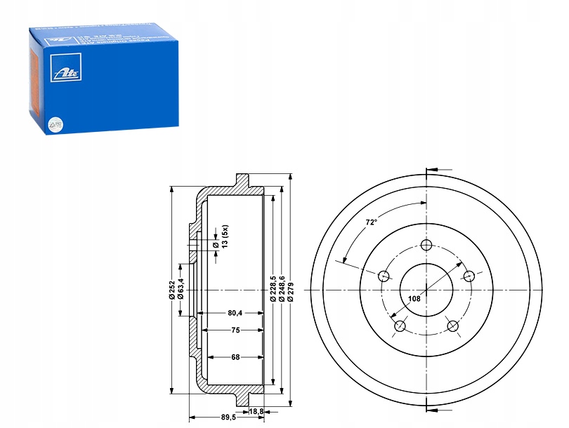 фото №1, Ate 24.0222-8033.1 барабан гальмівний