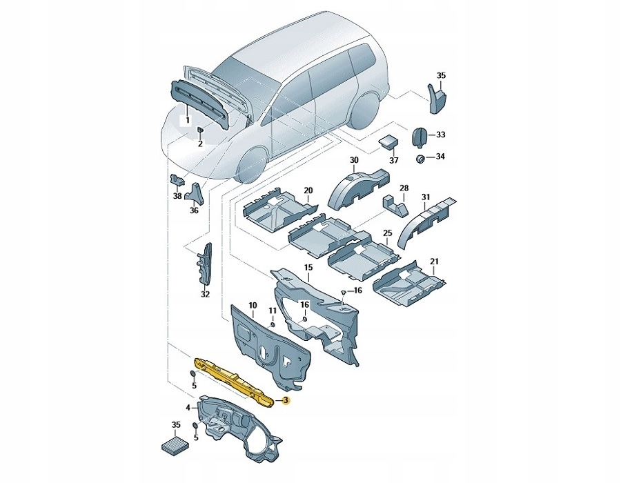 фото №12, Шумоизоляция капот жабо vw caddy 1t0863993g